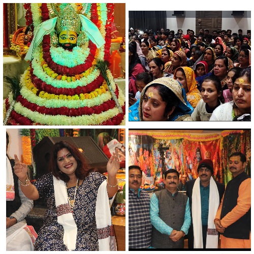 हरदोई में आयोजित हुई खाटू श्याम बाबा की भजन संध्या,आल्हा भजन गायिका संजू बघेल के भजनों पर झूमे भक्त