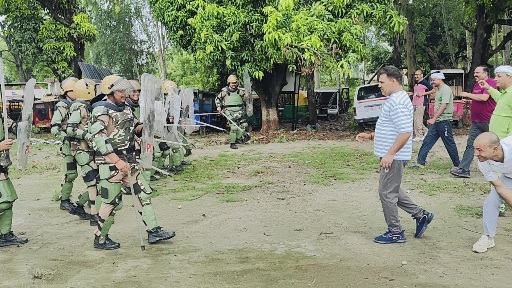 आगामी मुहर्रम और कांवड़ यात्रा को लेकर पुलिस ने की बलवा ड्रिल