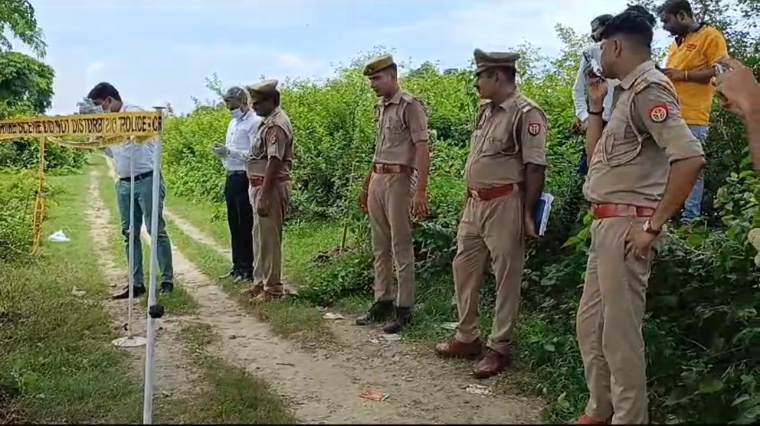 खेतों के बीच झाड़ियों में पड़े मिले गौवंश के अवशेष